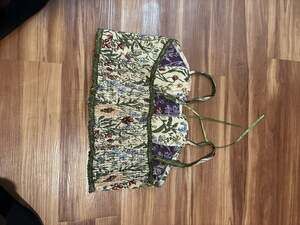 ROMWE Plus Size Floral Tapestry Lace-Up Bustier Cami Top 3XL